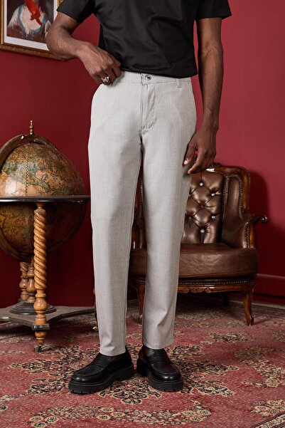 KHAYN ERKEK İTALYAN RAHAT KESİM KEMERLİ DÜĞMELİ BİLEK PAÇA YUMUŞAK DOKULU KUMAŞ PANTALON K2045KP