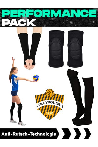 Bellanora Premium Volleyball Set – Knee Pad + Ellic + Volleyball Combed Cotton Anti-Slip Anti-Sweat Match Training Socks Set