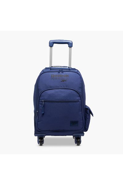 Reebok Melbourne Logo Print Trolley Backpack with Retractable Handle - 20x23x14 cms