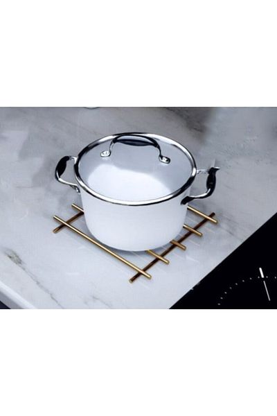 COLLECTİON Fireproof Stainless Steel Tray Gold Color