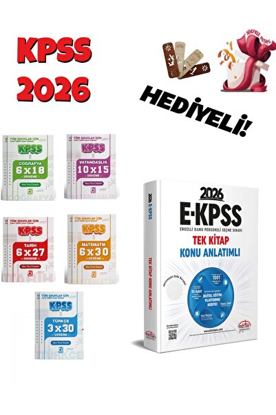 Editör Yayınevi Editör 2026 EKPSS Tek Kitap Konu Anlatımlı ve Deneme Seti 6 K...