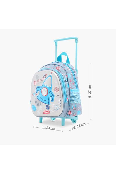 Skylar Space Print 10-inch Trolley Bag with Retractable Handle - 24x13x27 cms