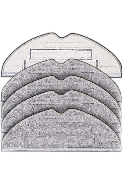 NewEvo Set of 4 x NewEvo full mop cloths, compatible with Xiaomi RoboRock S8, S8 Plus, Gray