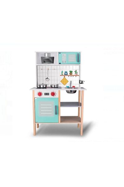 OEM Wooden Toy Kitchen with Accessories, Light & Sound 60x30x92.5cm