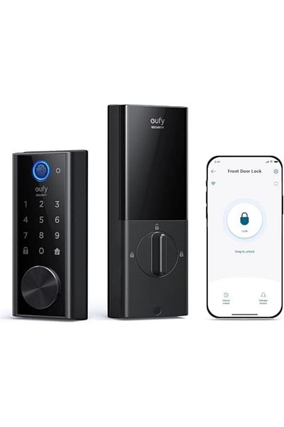 eufy security Smart Lock Touch, Remotely Control with Wi-Fi Bridge, Fingerprint Keyless Entry Door L