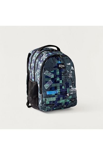 Kaos All-Over Abstract Print 18-inch Backpack with Adjustable Straps