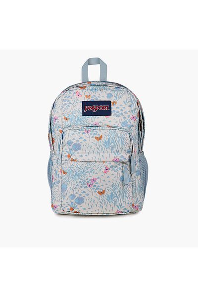 Jansport Butterfly Print Backpack with Adjustable Straps and Zip Closure - 19x33x5 cms