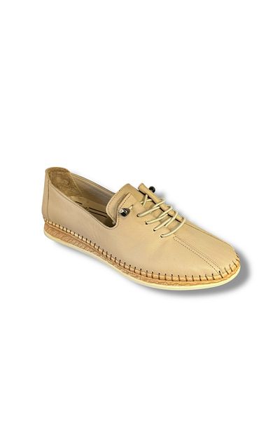 İdeal Voyager 8786 Women's Rubber Laced Genuine Leather Orthopedic Sole Loafer Mother Shoes