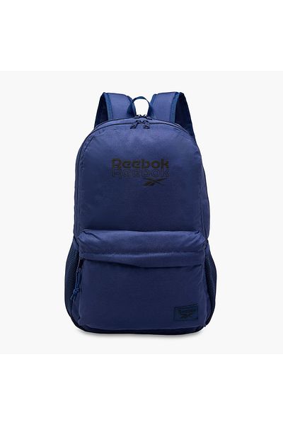 Reebok Melbourne Logo Print Backpack with Adjustable Straps and Zip Closure - 33x44x21 cms