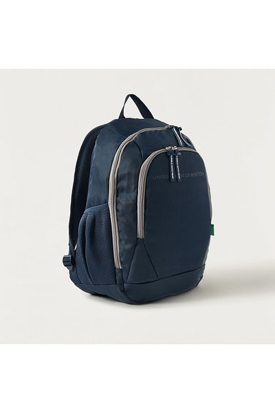 United Colors of Benetton UCB Solid 18-inch Backpack with Adjustable Straps and Zip Closure - 30x13x46 cms