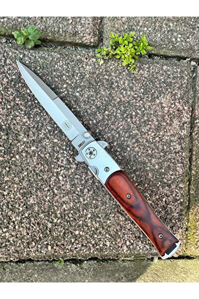 Retro Steampunk Ahşap Kabze Ultra Keskin Çelik Çakı