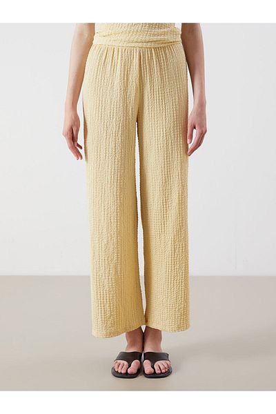 LC Waikiki New Season Women's Textured Trousers with Elastic Waist - S5Qr30Z8
