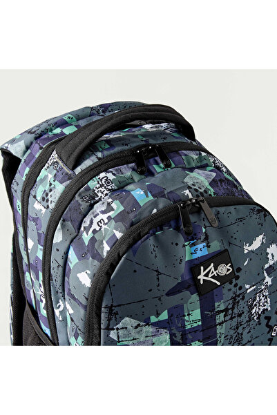 Kaos All-Over Abstract Print 18-inch Backpack with Adjustable Straps