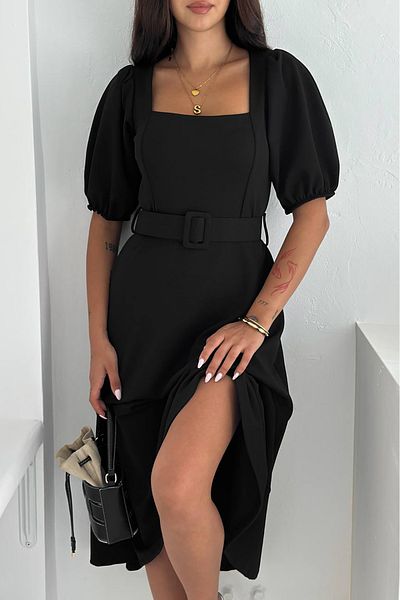 Neşeli Butik Women Balloon Sleeve Square Collar Summer Dress Nbk4245