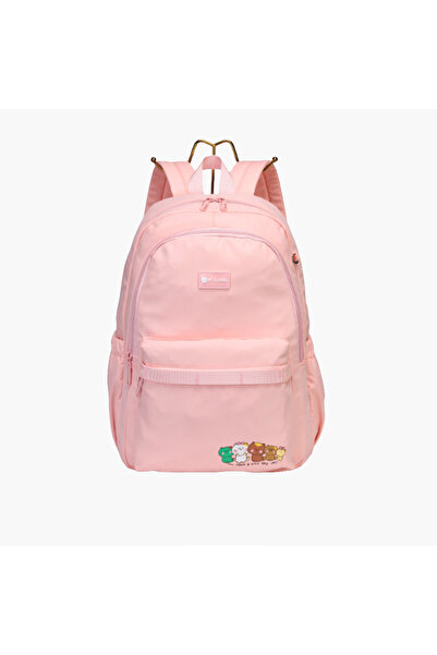 Atlas حقيبة ظهر بطبعة جرافيكية مع أحزمة قابلة للتعديل - 28×10×43 سم