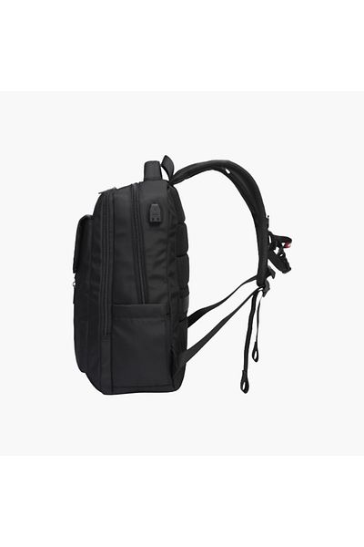 Atlas Solid Backpack with Adjustable Straps and Zip Closure - 28x10x45 cms