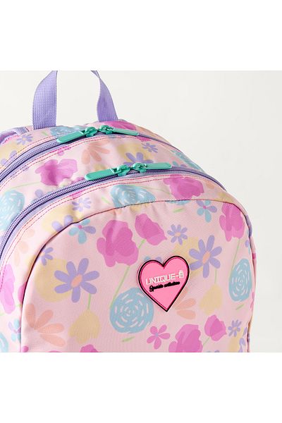 Unique Cat Print 15-inch Backpack with Adjustable Strap - 30x18.5x45 cms