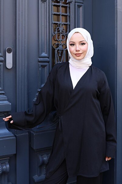 MİSSKAYLE Black kimono set with lace detail