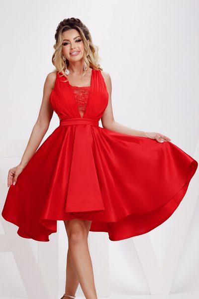 Atmosphere Fashion Red taffeta midi dress