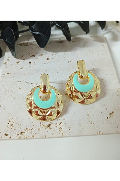mos&more Mint Green Enamel Stylish Women's Earrings