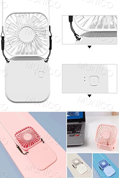 Munico El Tipi Elektrikli Mini Fan Askı Tipi Taşınabilir Klimalar Katlanır Ka...