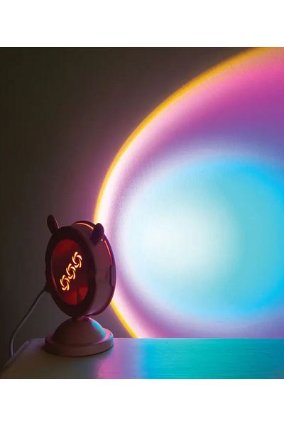 Luxi Pink Decorative Projector - Rainbow Effect, White LED, USB Cable Included, 8x11cm – Ambient Light