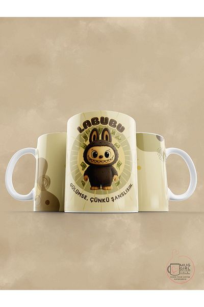 kuphane Cute Monster Labubu Printed Gift Mug – Motivational Message Mug