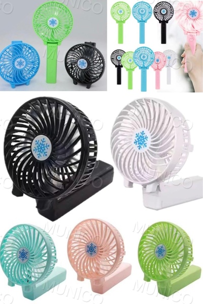 Munico Mini Fan Masa Üstü Vantilatörü Soğutucu Sessiz El Fanı 3 Kademeli Katl...