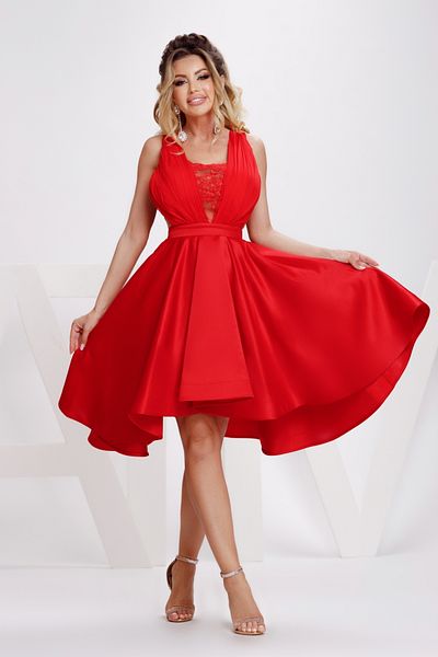 Atmosphere Fashion Red taffeta midi dress