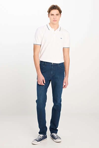 Lee Rider Slim Fit Dar Kesim Normal Bel Koyu Mavi Pamuklu Esnek Denim Pantolon