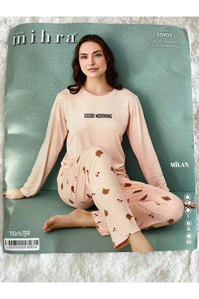 Mihra Σετ πιτζάμες με μακρύ μανίκι Cherry Teddy Bear