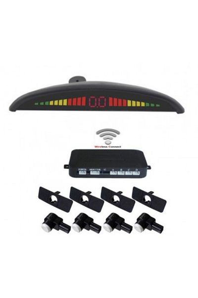 Xenon Bright Parking Sensors With Led Display Wireless S302w Oem Type 16.5mm Silver