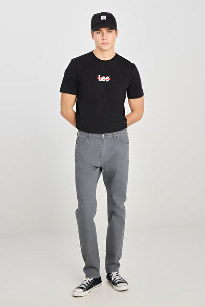 Lee Rider Slim Fit Dar Kesim Normal Bel Gri Pamuklu Esnek Denim Pantolon