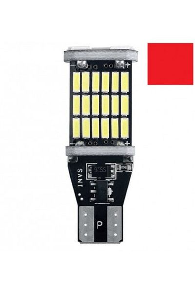 Xenon Bright Bec auto cu LED-uri Canbus T15 (W16W) 45 SMD 4014 12V - T15-4014-45LED-ROȘU