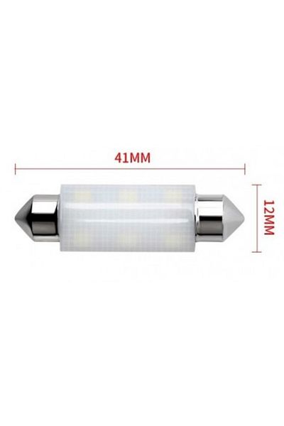Xenon Bright White car led, C5W, Canbus ceramic soffit with 6 smd, 12V, 41 mm