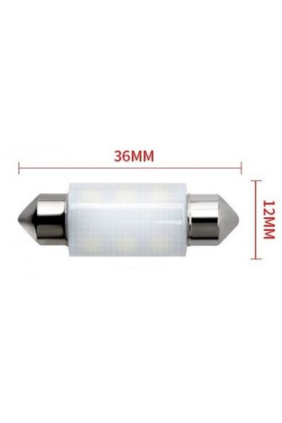 Xenon Bright LED auto alb C5w, șasiu, Canbus ceramic cu 6 smd, 12V, 36 mm