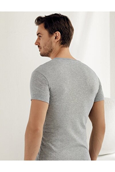 Şahinler Men's Short Sleeve V Neck 6 Pack Ribbed Undershirt