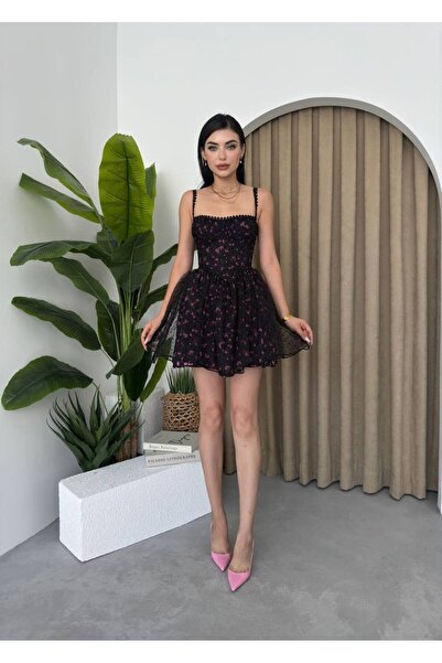 EtikaOnline Clara Tül Detaylı Mini Elbise