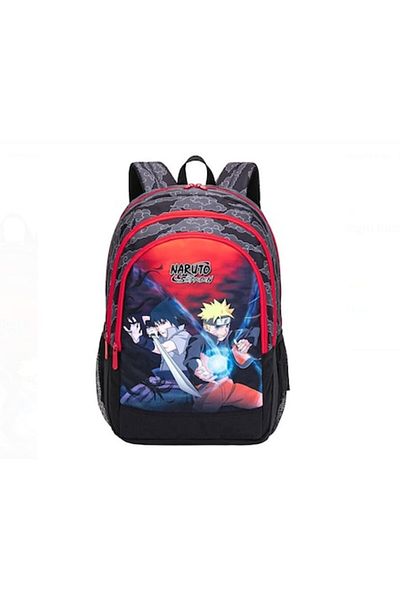 OEM Ghiozdan Negru Rosu Gri Naruto - Gim