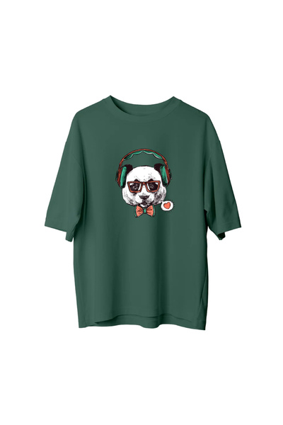 Koklonmoda Unisex Panda Printed Oversize T-Shirt