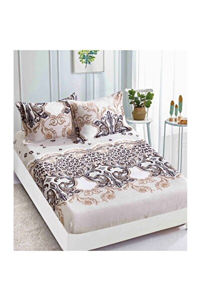 JOJO HOME Husa de pat si 2 fete de perna, Jojo Home, Cocolino, 2 persoane, 3 piese, Imprimeu Elegant, 180x200c