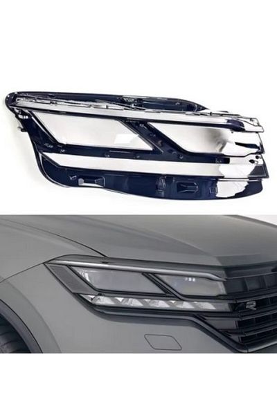Xenon Bright Right headlight glass for Volkswagen Touareg 3 without Facelift (2019 - 2023) LED High headlight