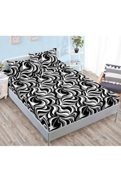OEM Double Bed Sheet and Pillowcases, Finet, Abstract Print, 180x200cm, 3 Pieces, 2 Persons