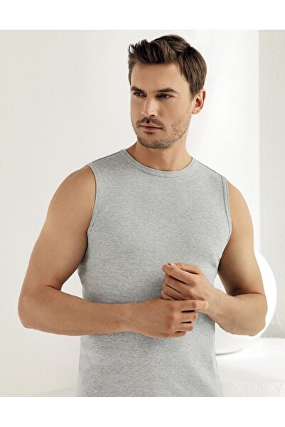 Şahinler Men's Closed Collar Zero Sleeve 5-Piece Ribbed Undershirt