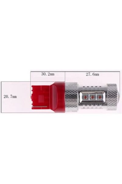 Xenon Bright RED Car LED 80W, T20, W21/5W, Canbus with CREE LEDs Without Polarity with double intensity