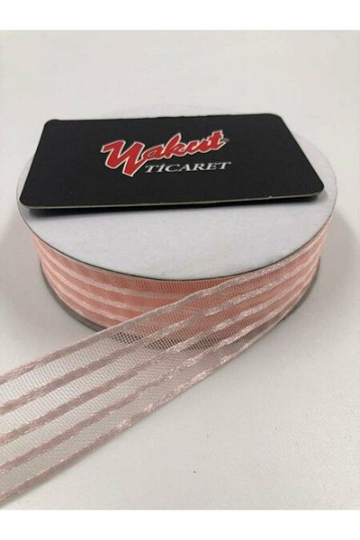 Fiyonks Atölye Bohça Ornament Dowry Bride 20 Meters Striped Organza Ribbon Design Ribbon