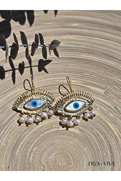 DivaViva Soleia X – Pearl Gaze İncili Göz Kadın Küpe