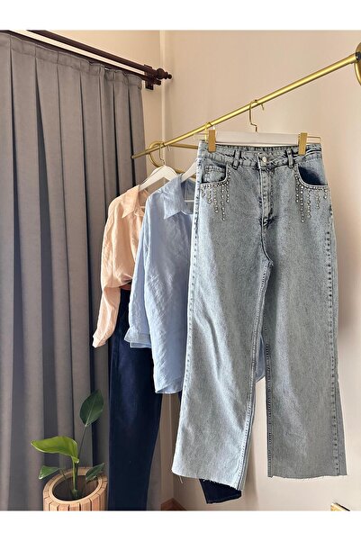 Store Açık Mavi Taş Detaylı Jean