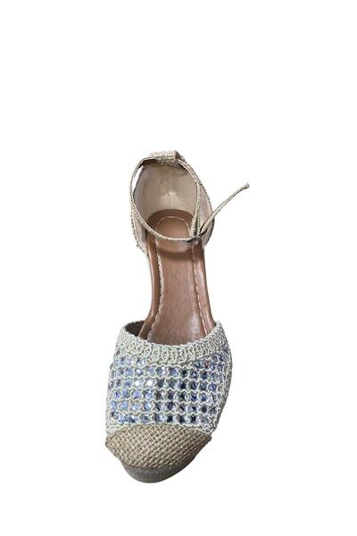 Shoes Women's Wedge Heeled Straw Knitwear Summer Sandals