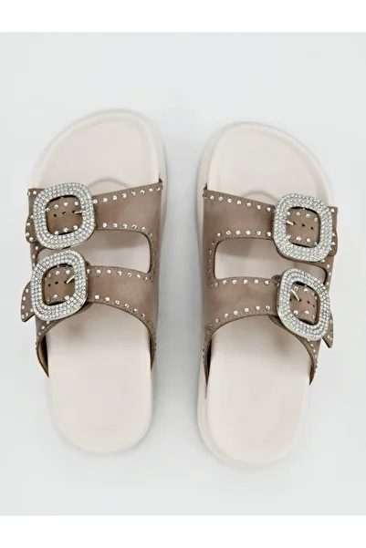NOADESİGN Noâ Women's Black Stone Big Buckle Eva Slippers